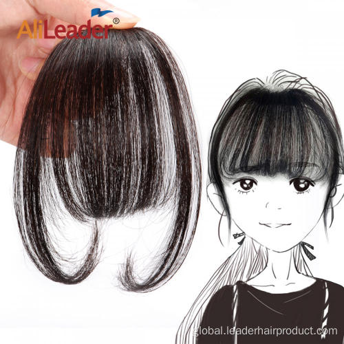 Synthetic Fringes Virgin Hair Hand-made Bangs One-Clip On Hair Extension Supplier